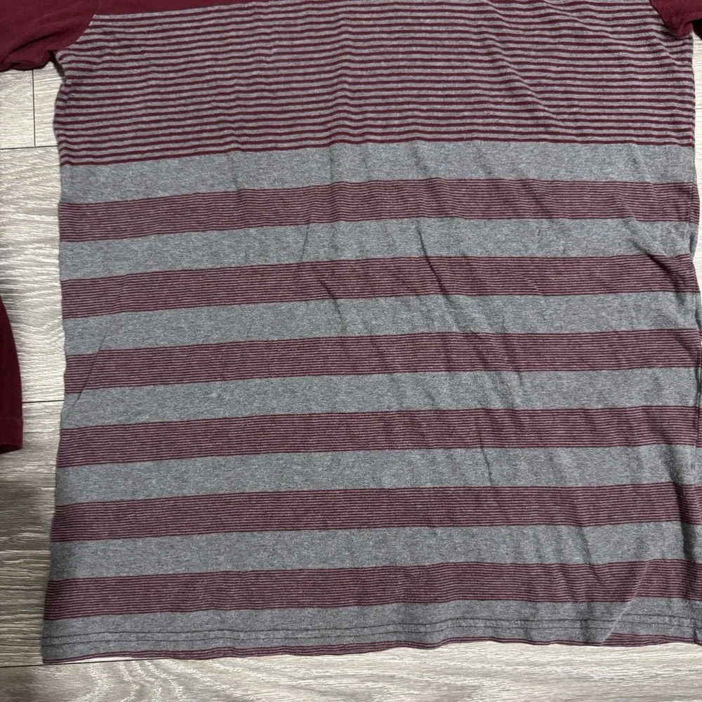 Place Big Boy Burgundy Stripped Long Sleeves‎ Hooded Pullover Shirt Size 16